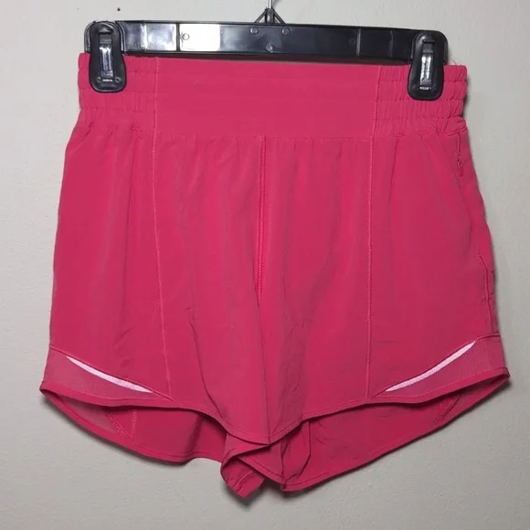 Lululemon Athletica Hot Pink Hotty Hot High Rise Shorts 4" Inseam Women's Size 4 - Picture 1 of 6